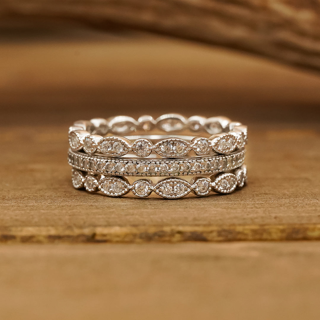 The Eternity Stacking Ring Sterling Silver Eternity CZ Stacking Ring