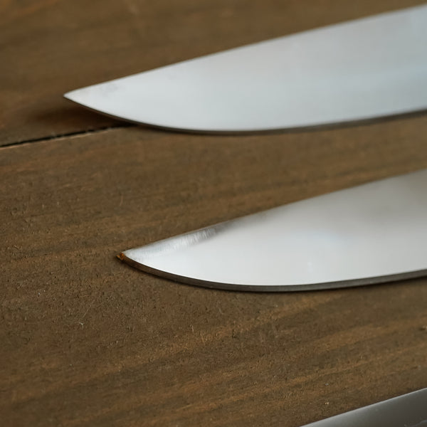 Straight Edge Stag Steak Knife Set Set of 4 Stag Antler Handle Flat