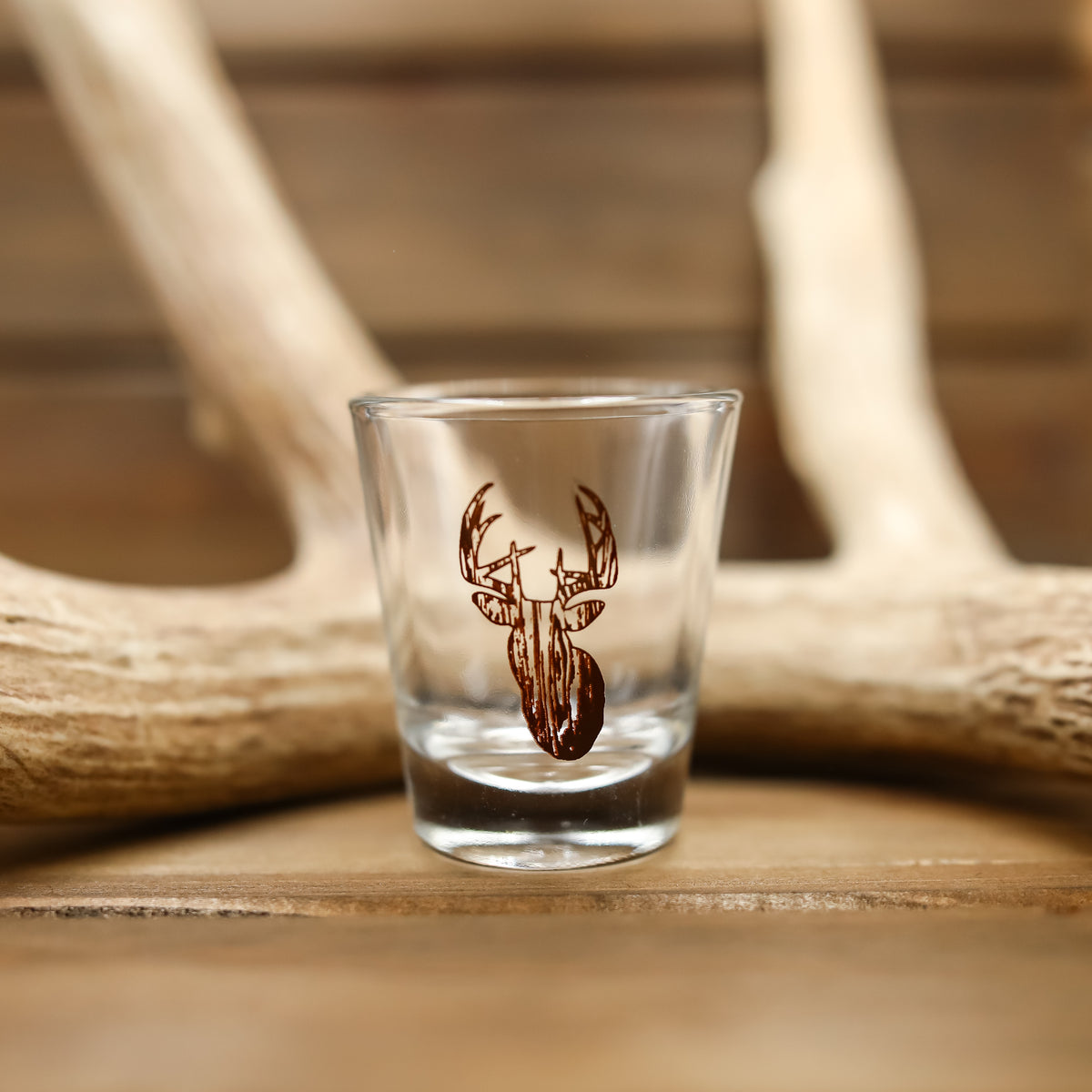 Gold Stag Deer Whiskey Glass