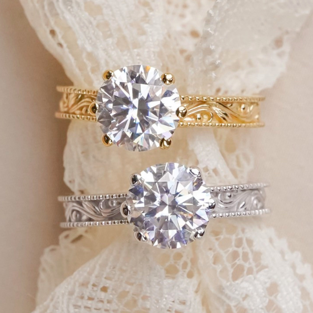 Western Diamond Round Solitaire Engagement Ring - Addison