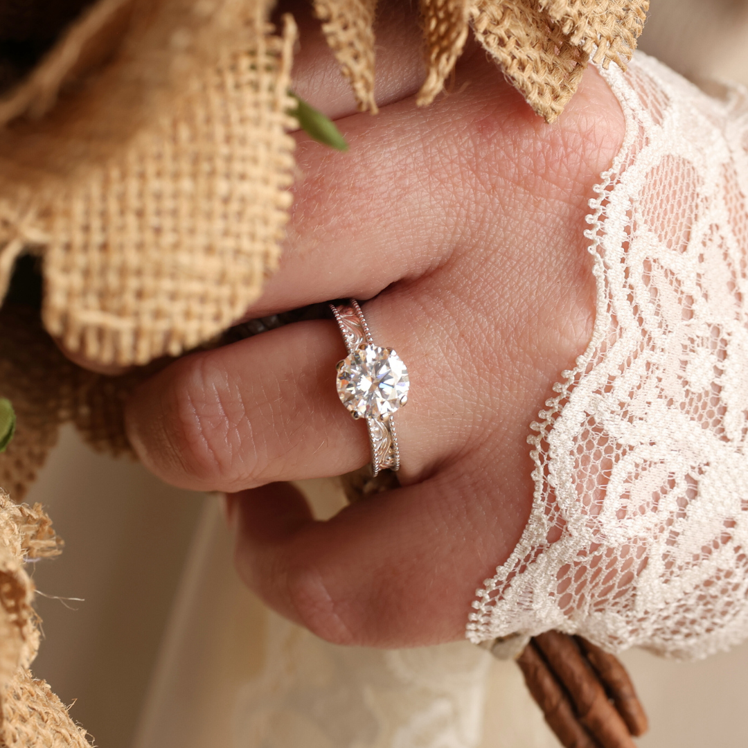 Diamond Bee Addison Diamond Western Addison Engagement Ring | Diamond & Touch of Antler ...