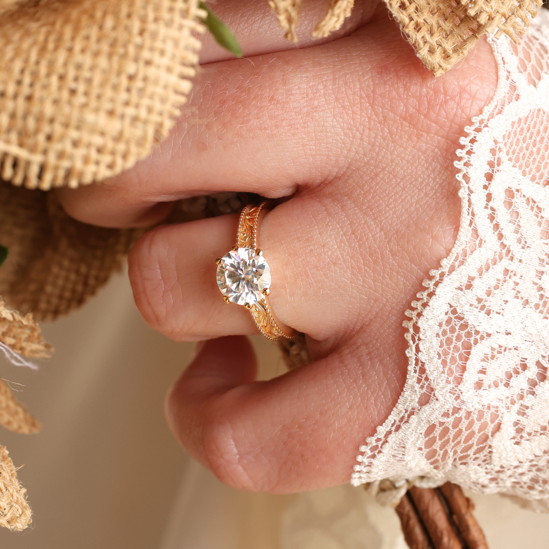 Diamond Bee Addison Diamond Western Addison Engagement Ring | Diamond & Touch of Antler ...