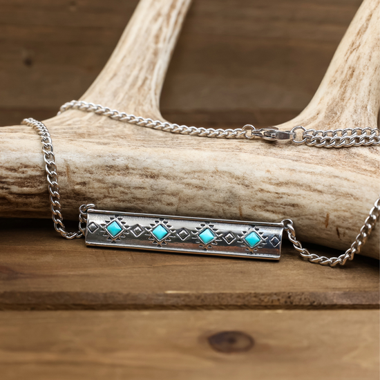 The Atzi Bar Necklace | Turquoise Western Pendant – AntlerRings.com