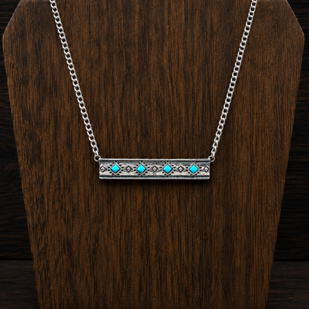 The Atzi Bar Necklace | Turquoise Western Pendant – AntlerRings.com