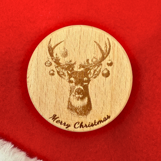 Engraved Holiday Beech Wood Box