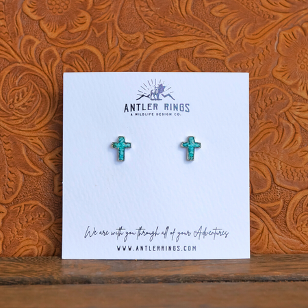 Cross Stud Earrings | Handcrafted Faith Jewelry – AntlerRings.com