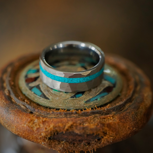 The Dry Tortuga | Men's 8mm Finely Crushed Turquoise Tungsten
