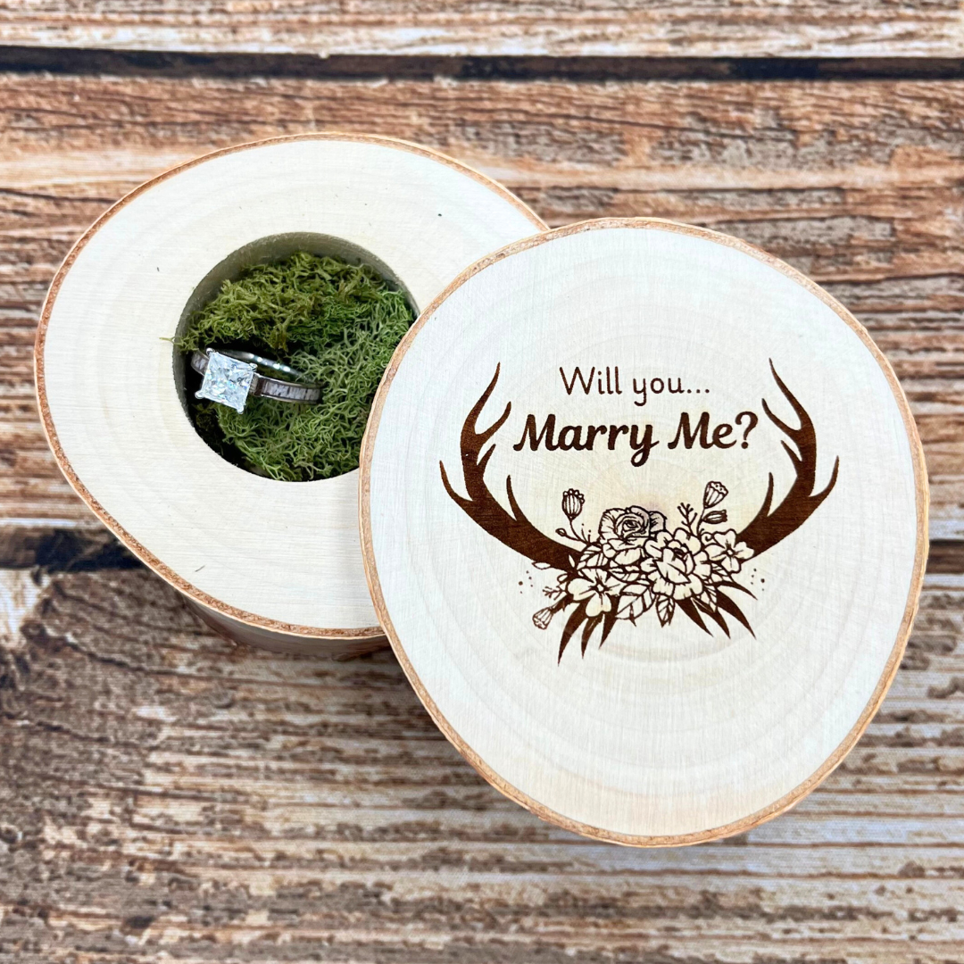 Engraved Birch Wood Gift Box
