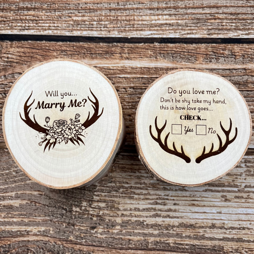 Engraved Birch Wood Gift Box