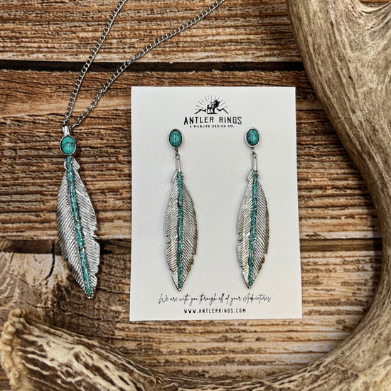 The Feather Drop Earrings