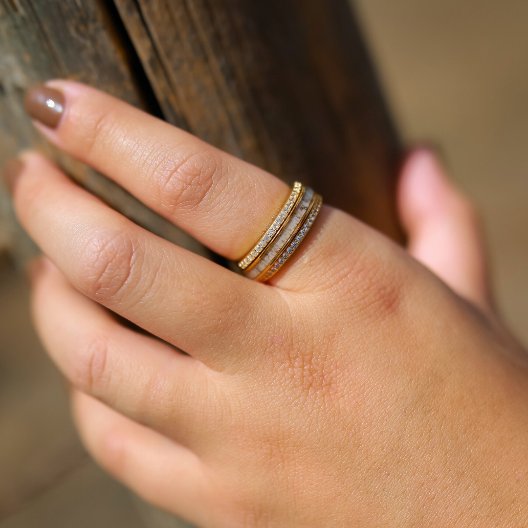 The Gold Kenai Stacker Set – AntlerRings.com The Gold Kenai Stacker Set – AntlerRings.com