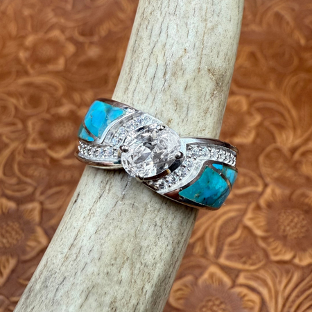 The Grenada | 925 Sterling Silver Turquoise Engagement Ring
