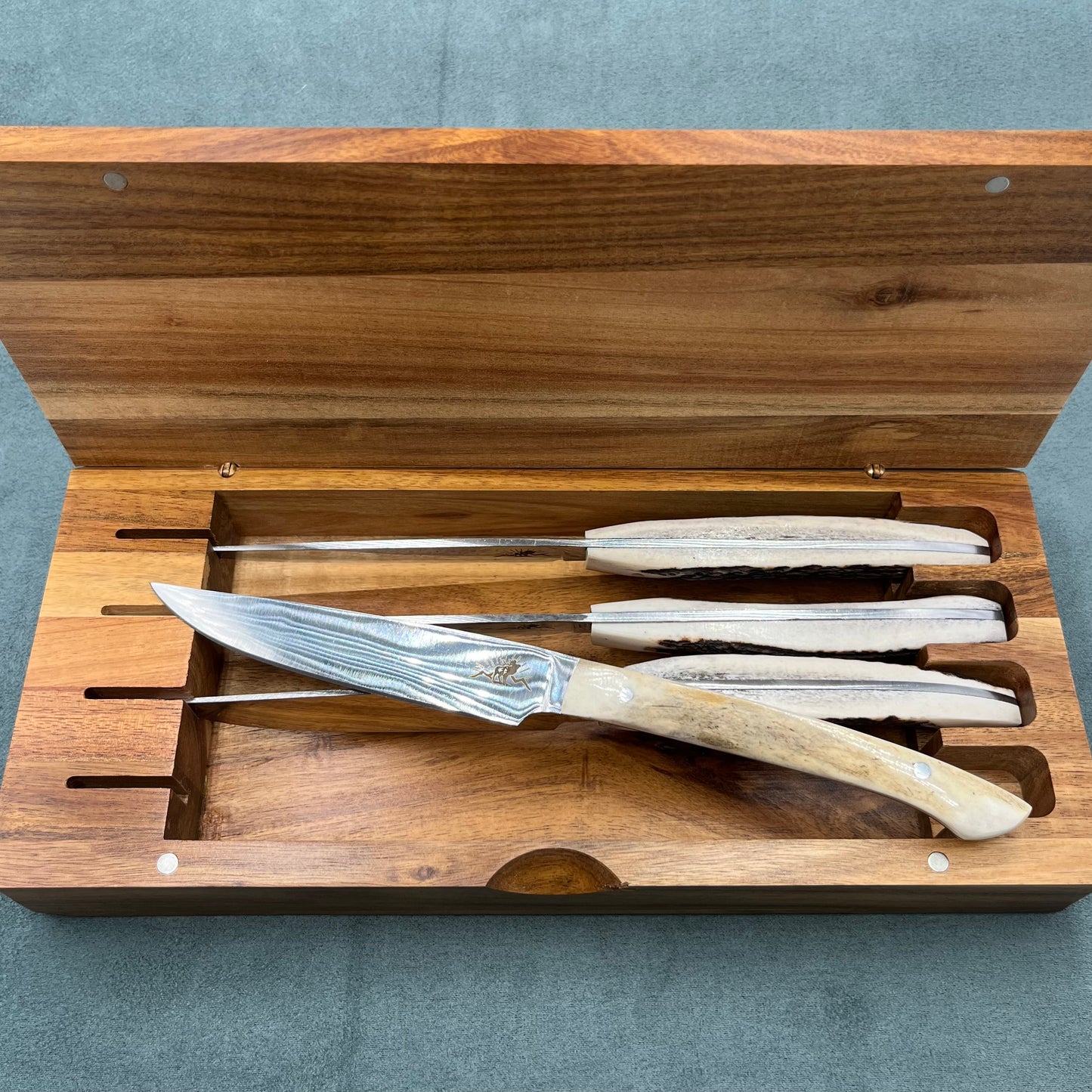 Straight Edge Stag Steak Knife Set