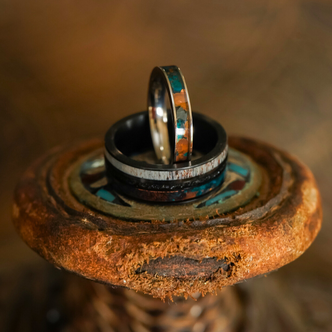 The Manchester & Patina Couples Set – AntlerRings.com