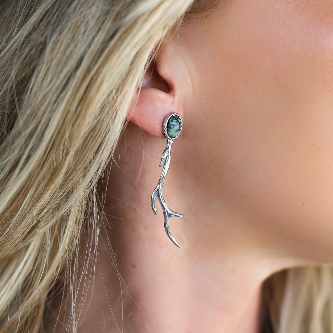 Shed and Stone Drop Earrings