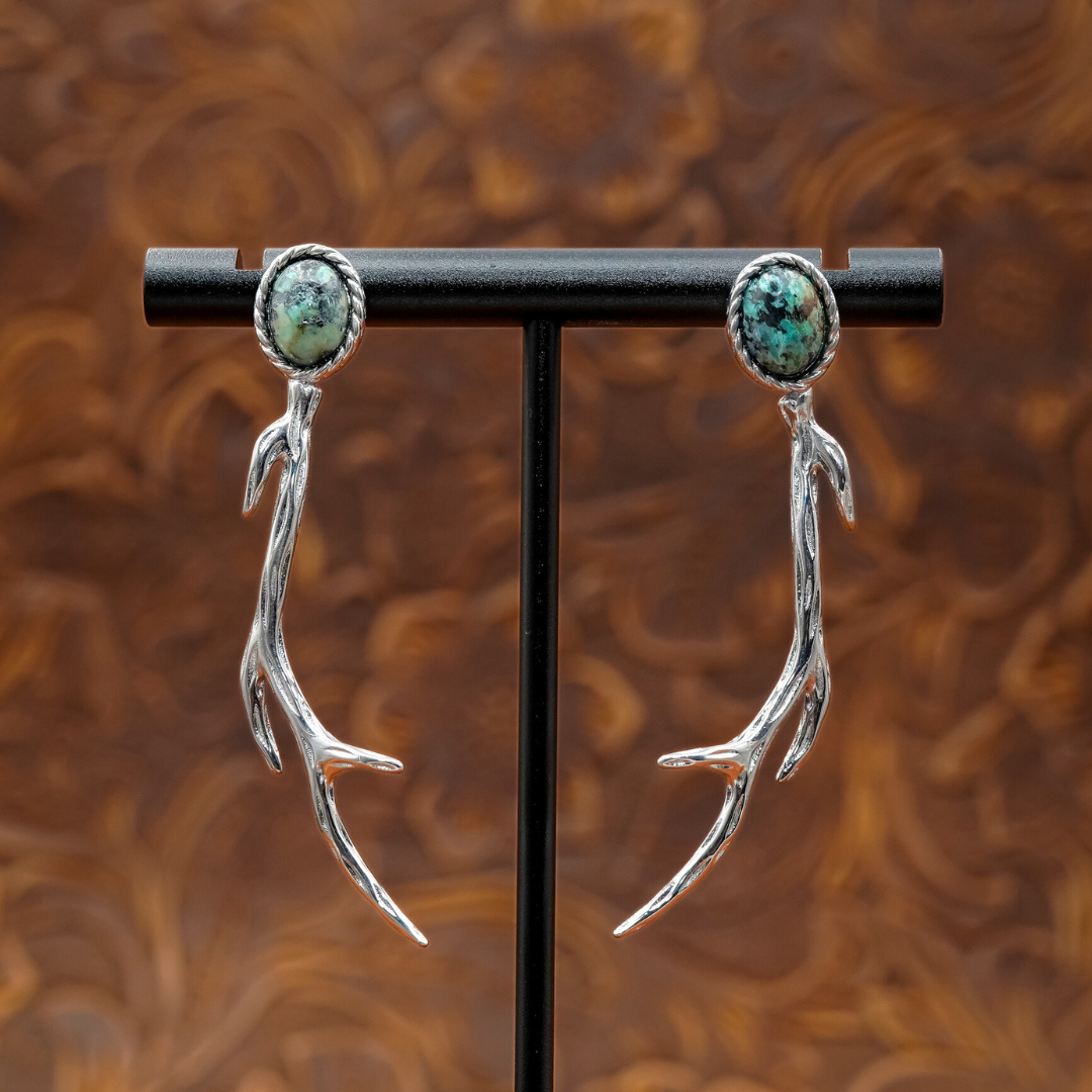 Shed and Stone Drop Earrings