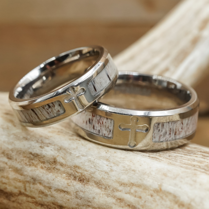 Matching cross sales wedding bands