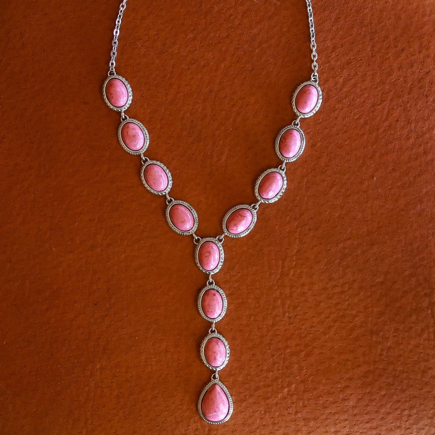 The Cadence | Crushed Turquoise or Pink Gemstone Lariat