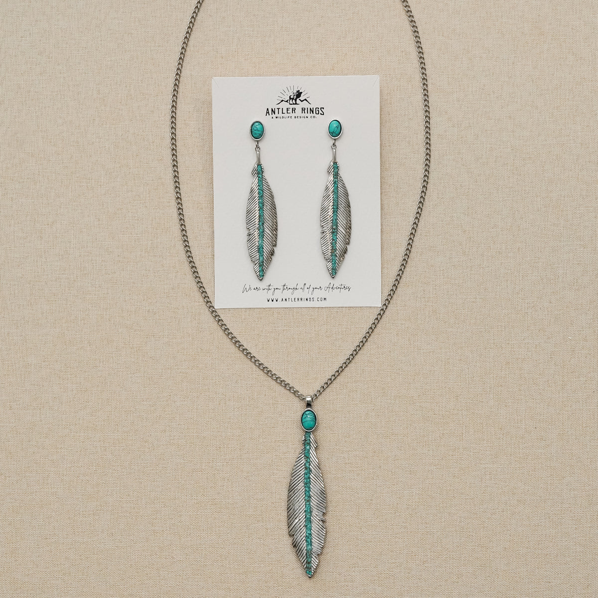 Feather Set | Handcrafted Turquoise Jewelry – AntlerRings.com
