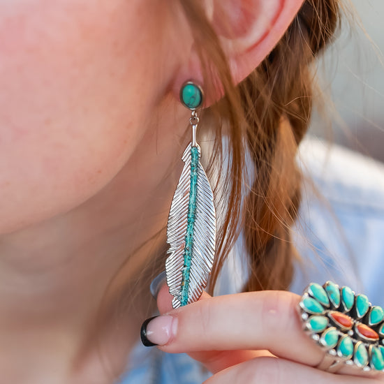 The Feather Drop Earrings