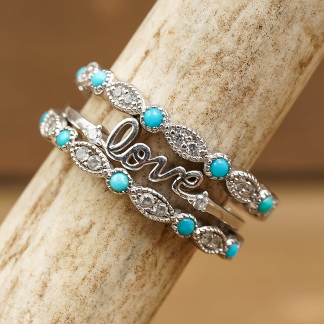 Antler Rings for Women  Turquoise Stacking Bands
