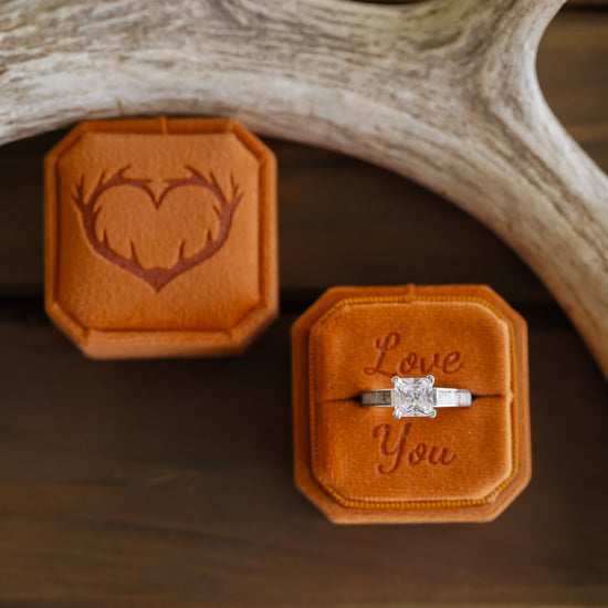 Antler Love Velvet Ring Box