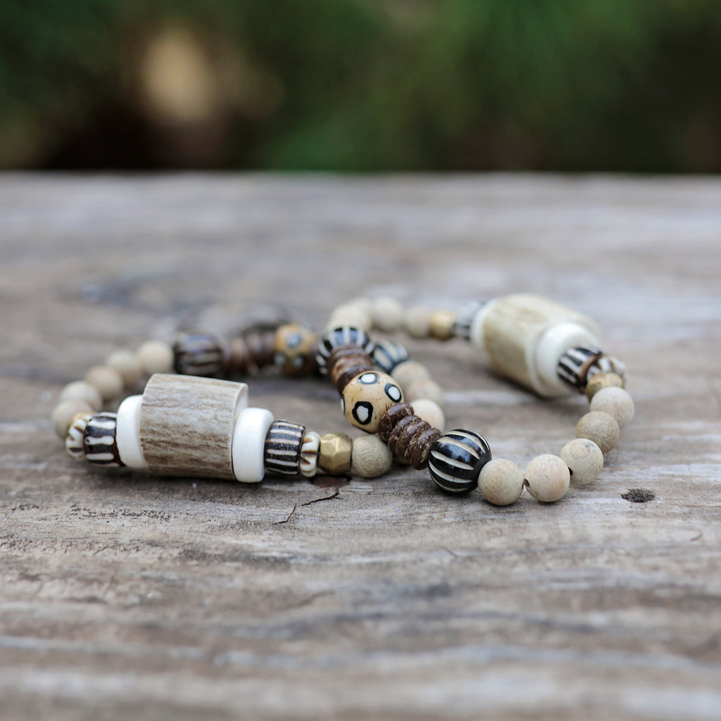 Antler & Wood Bead Bracelets
