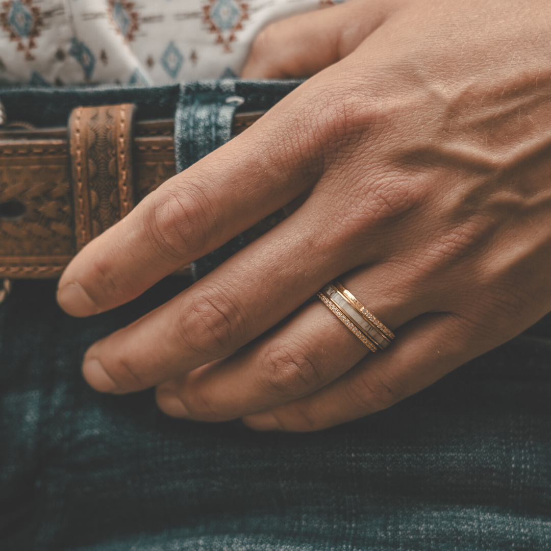 The Gold Kenai Stacker Set – AntlerRings.com The Gold Kenai Stacker Set – AntlerRings.com