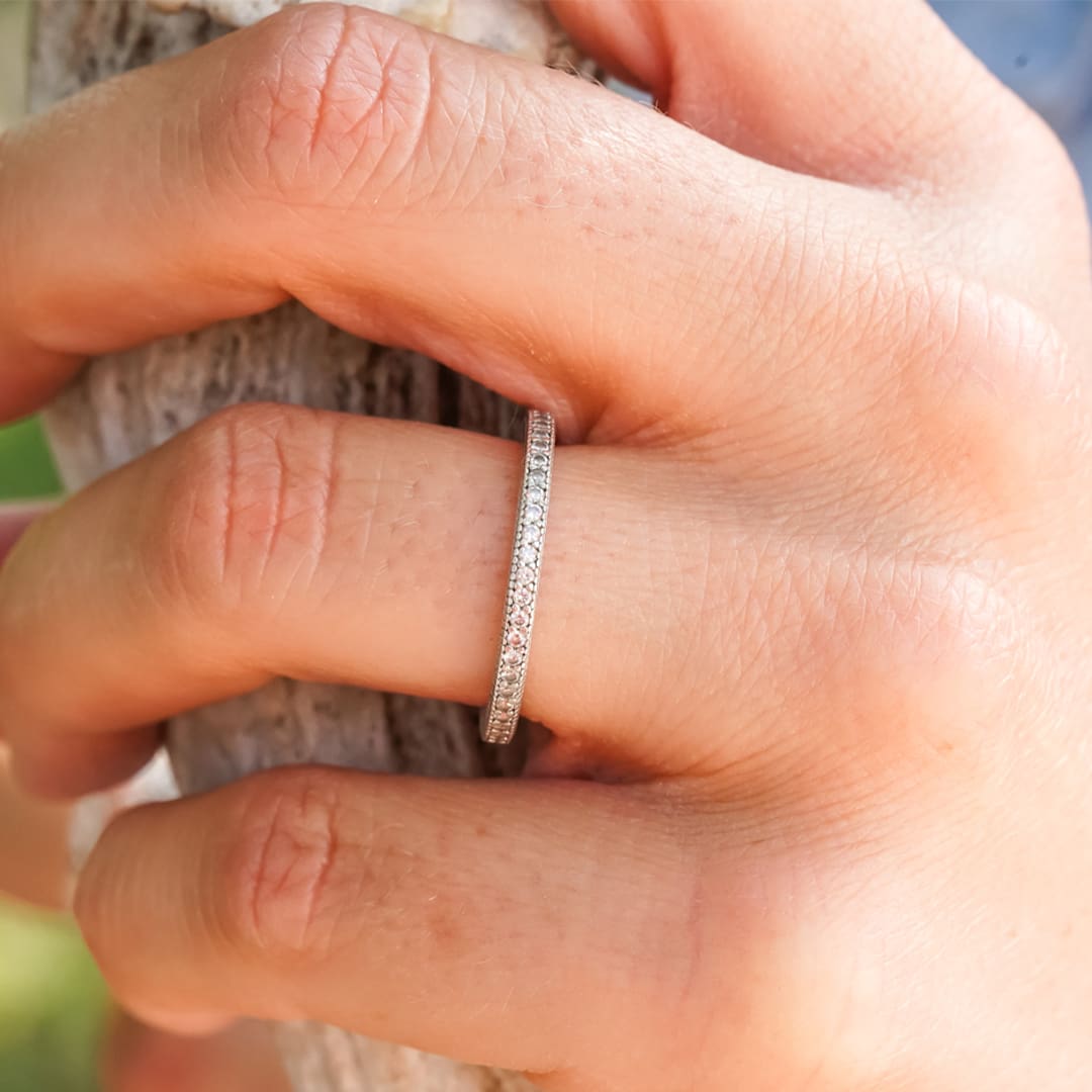 The Eternity Stacking Ring | Sterling Silver Eternity CZ Stacking Ring ...