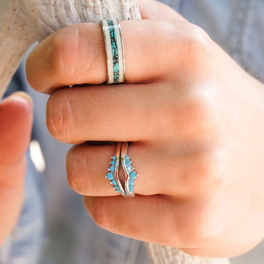 AAAA Sleeping beauty unisex feroza ring real turquoise stone jewelry mens  rings | eBay