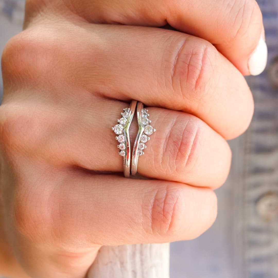 The Wishbone Stacker Set Women's Set Chevron Cubic Zirconium