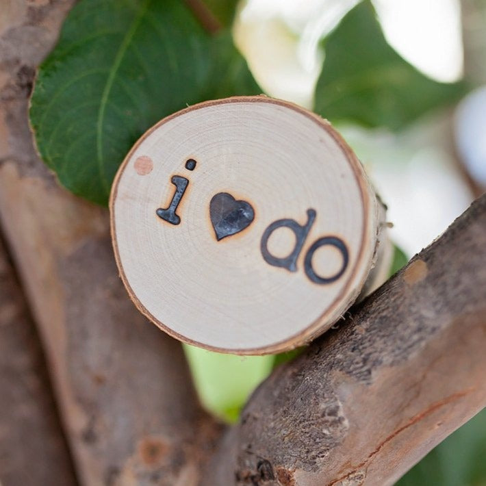 Birch Wood Ring Box - 'I Do'