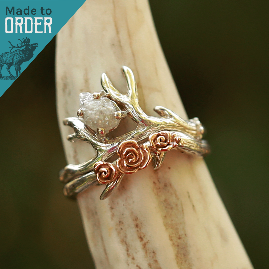 Handmade sales antler rings