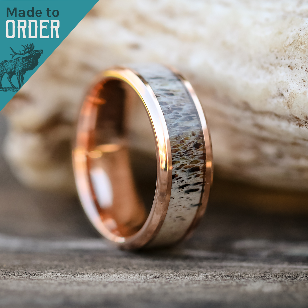 Rose gold deer antler 2025 ring