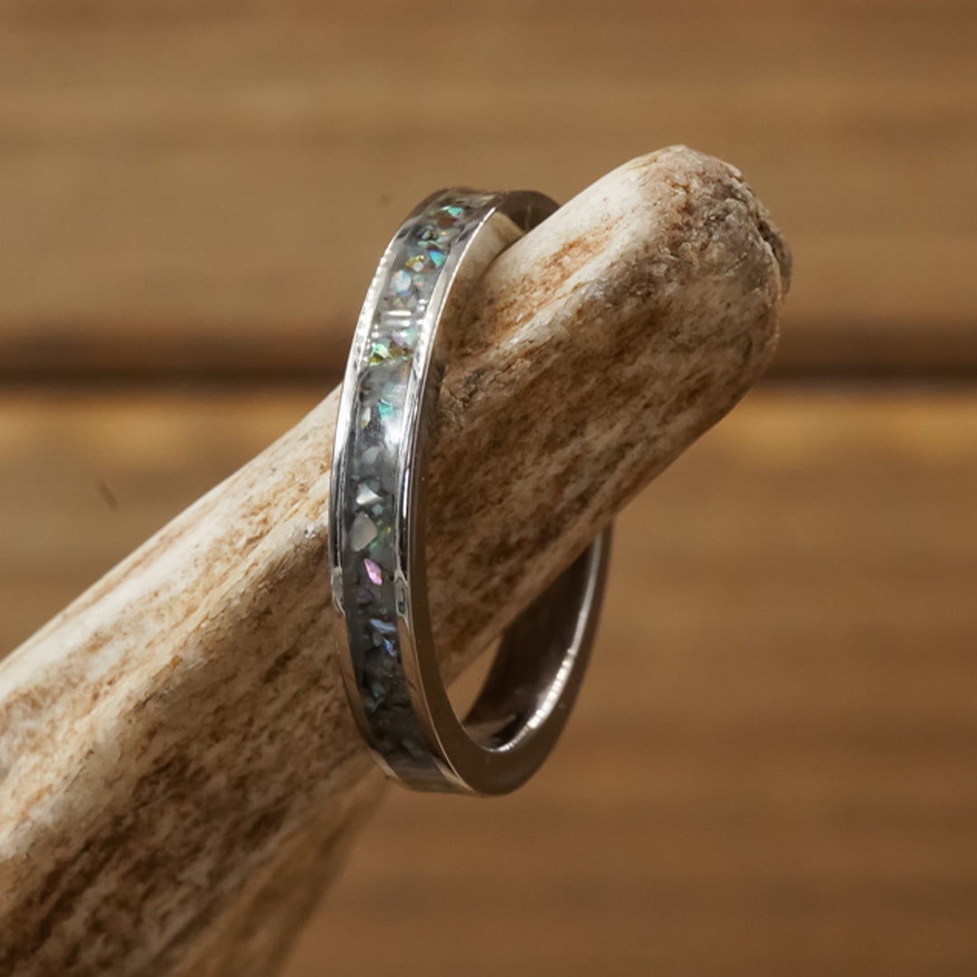The Aurora - Women's Genuinely Finely Crushed Abalone Shell Inlaid Ring ...