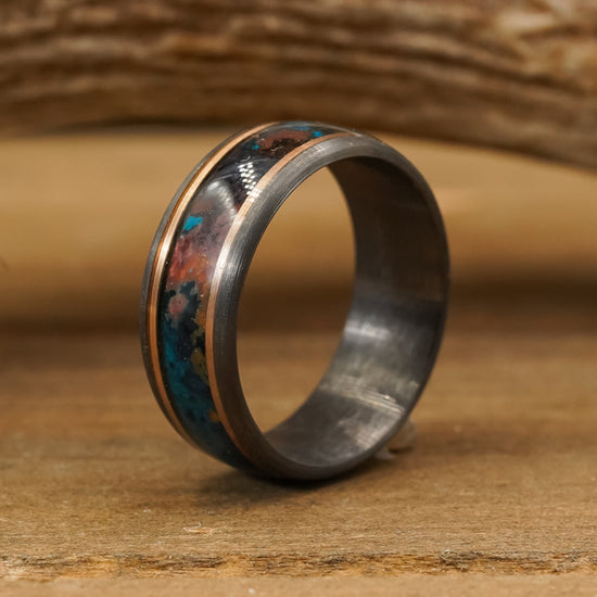 The Chatfield Men's Tungsten Carbide Patina Copper and Red