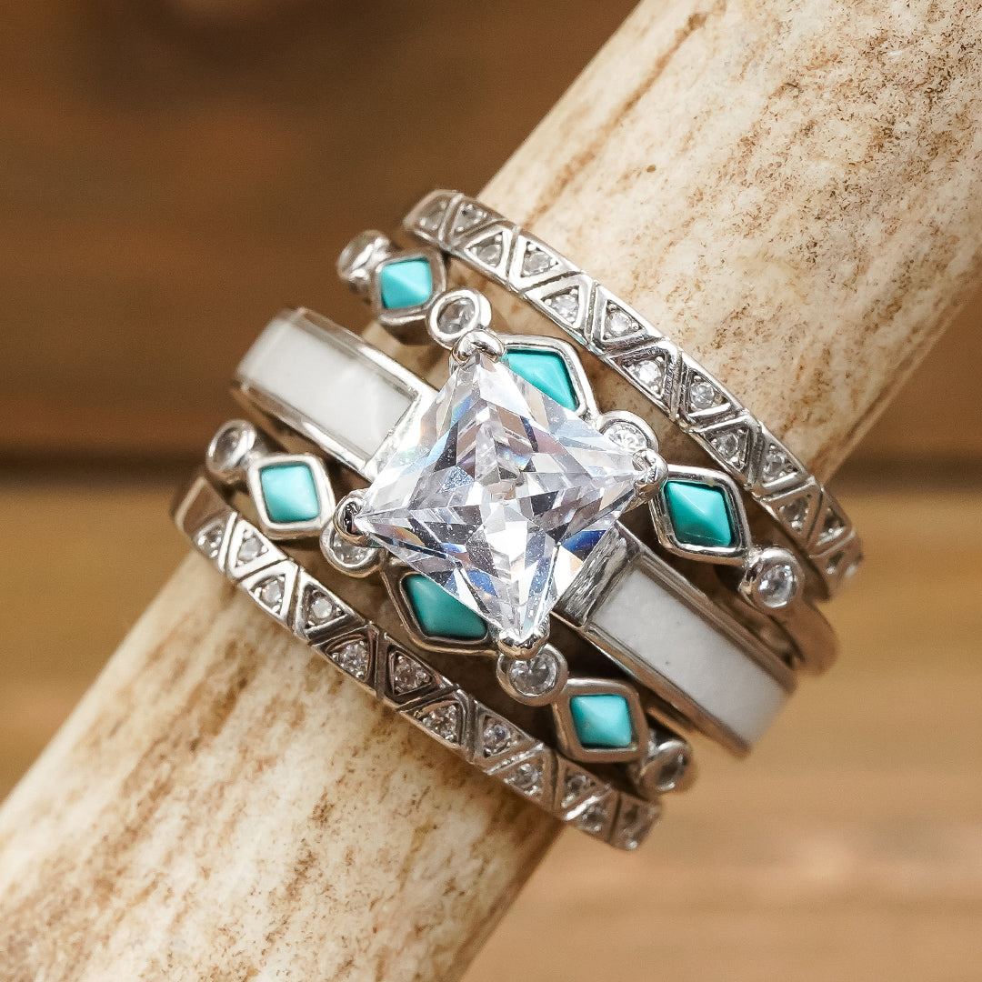 Ring Set Western Engagement Rings With Turquoise Western