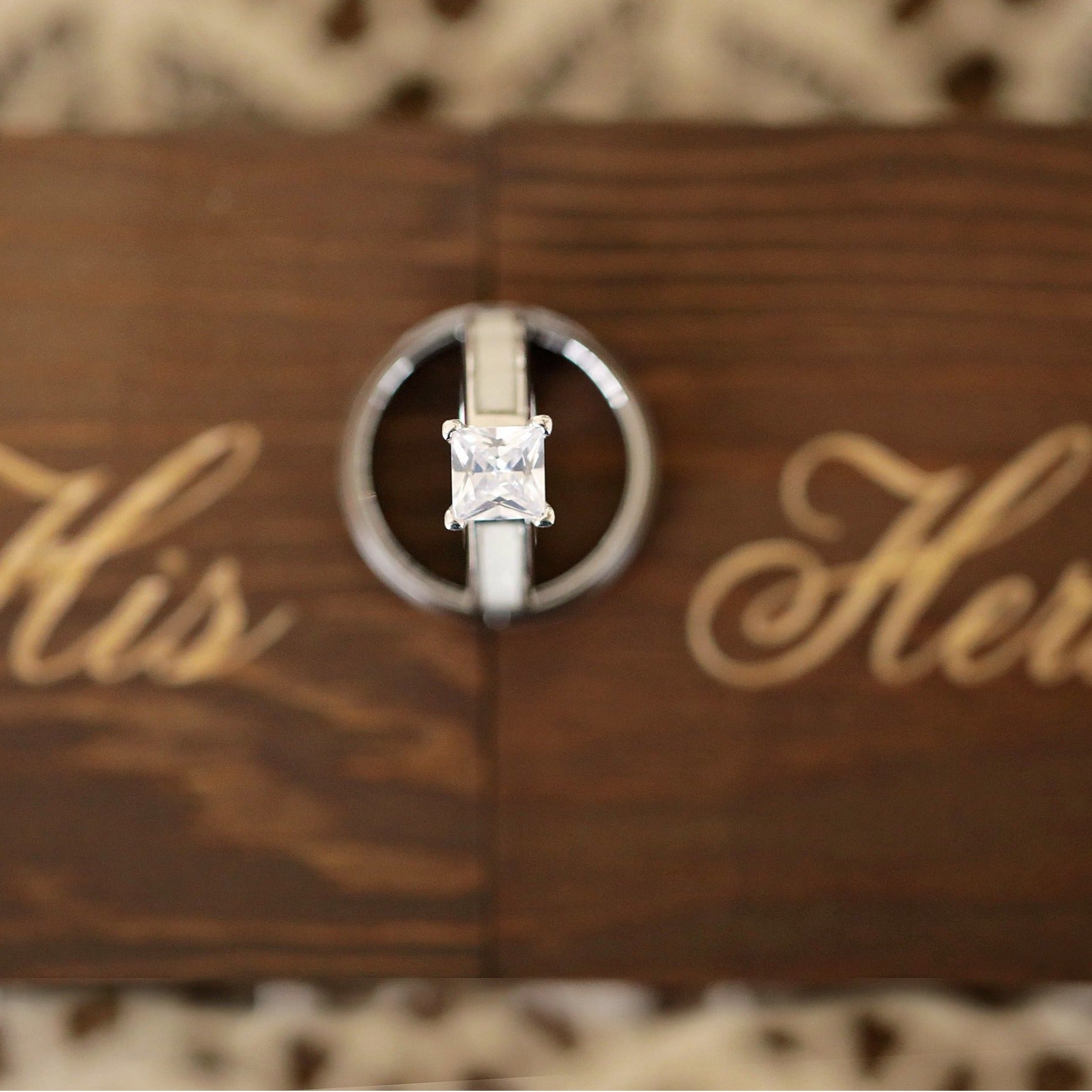 His & Hers - Wedding Ring Box (Pine)