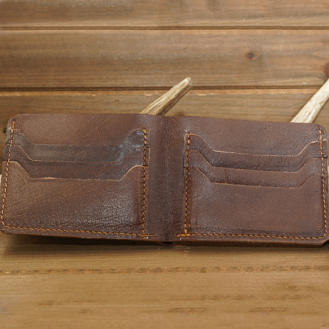 Deer Leather Antler Wallet | Men's Rustic Bifold or Trifold Luxury ...