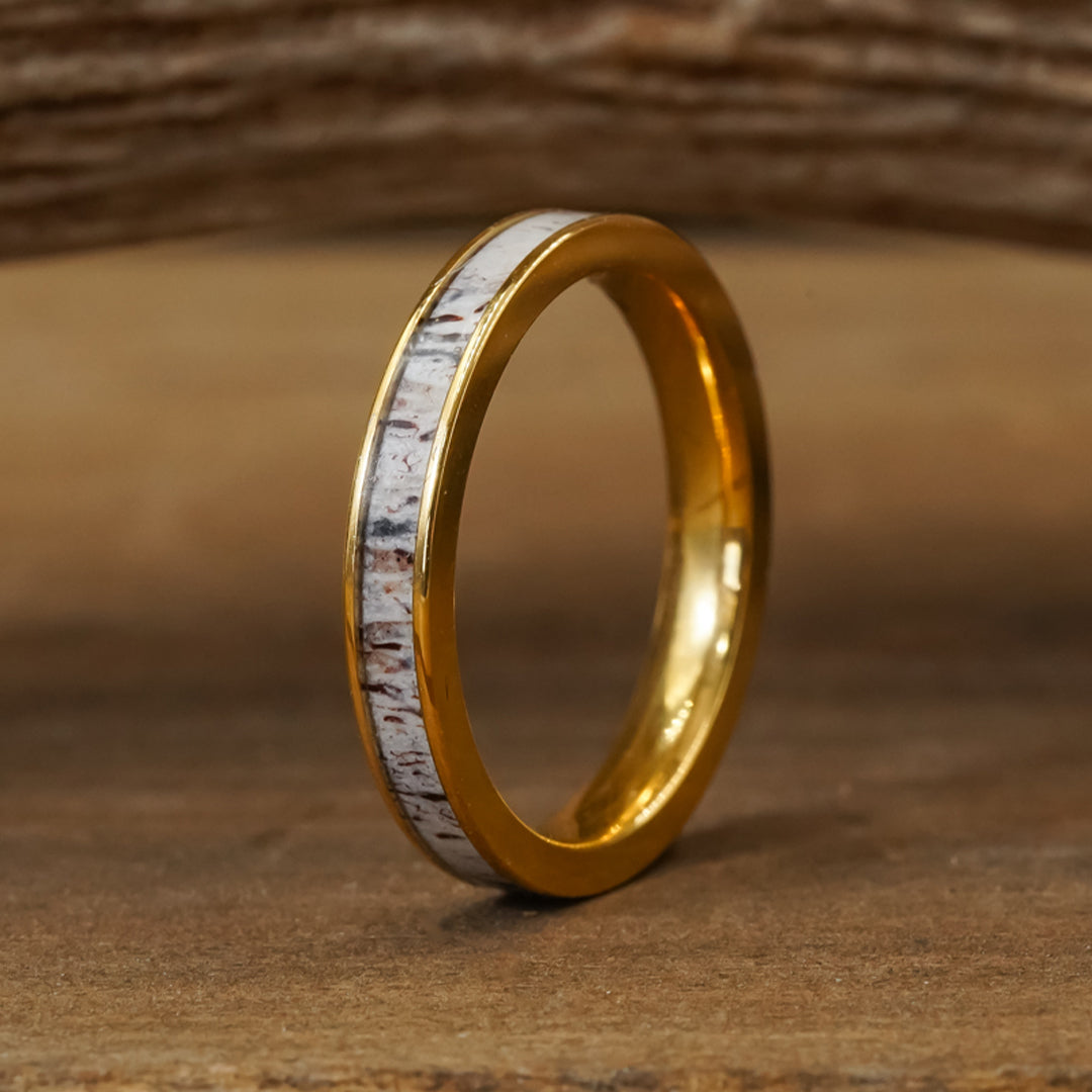 Women's Rustic Antler Rings The Gold Kenai - Size
