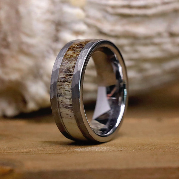 Sunstone and Moonstone Wedding Band Set, Silver Tungsten Ring With Sunstone  Inlay, Tungsten Ring With Moonstone Inlay - Etsy