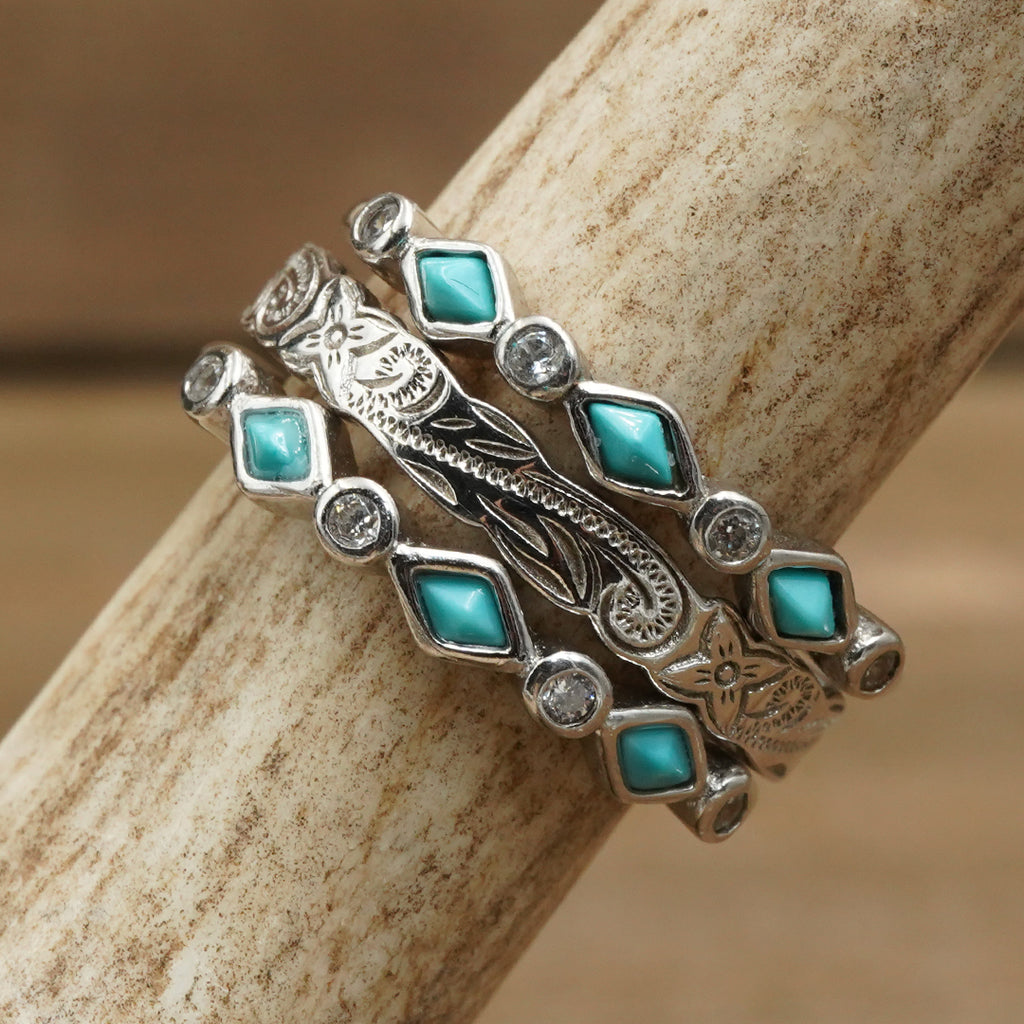The Tulum & Silver Falls Stacker Set – AntlerRings.com