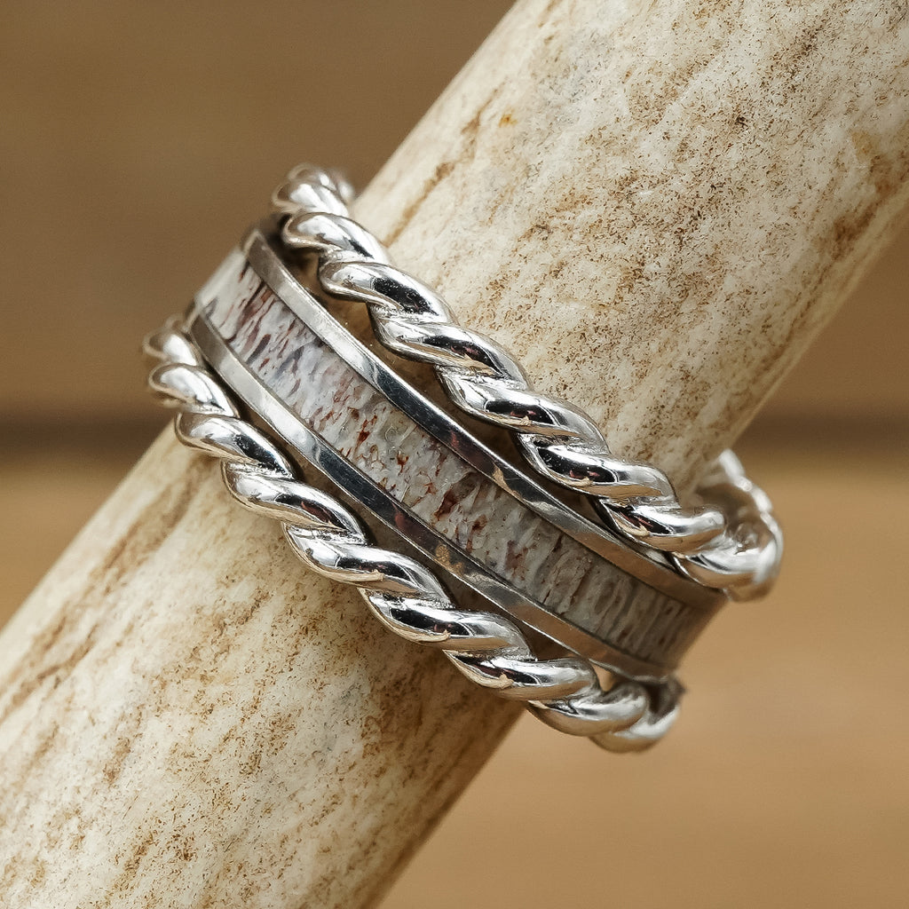 Handmade antler rings top