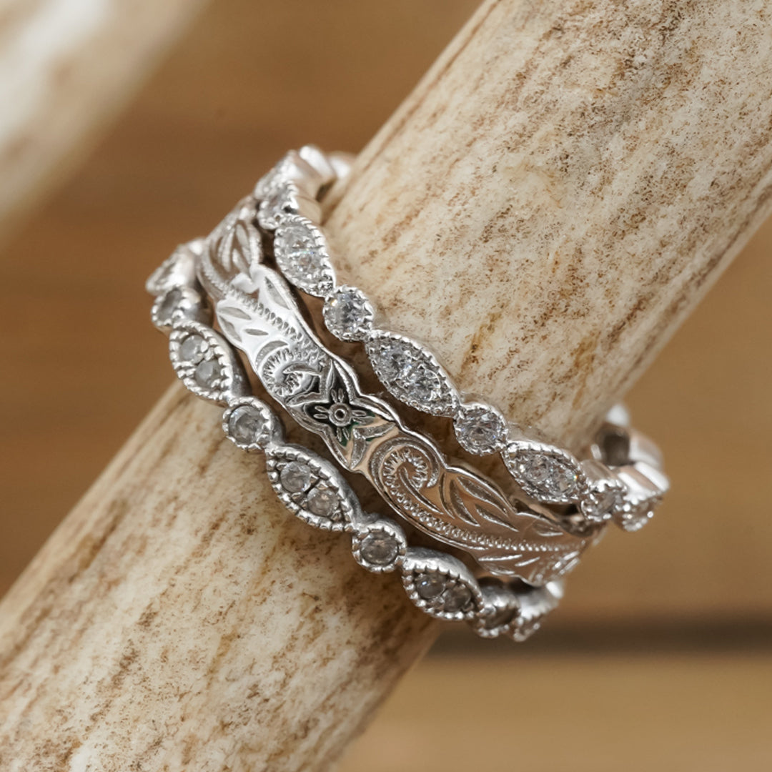 The Vintage Stacking Band | Women's Vintage Cubic Zirconium Stacking ...